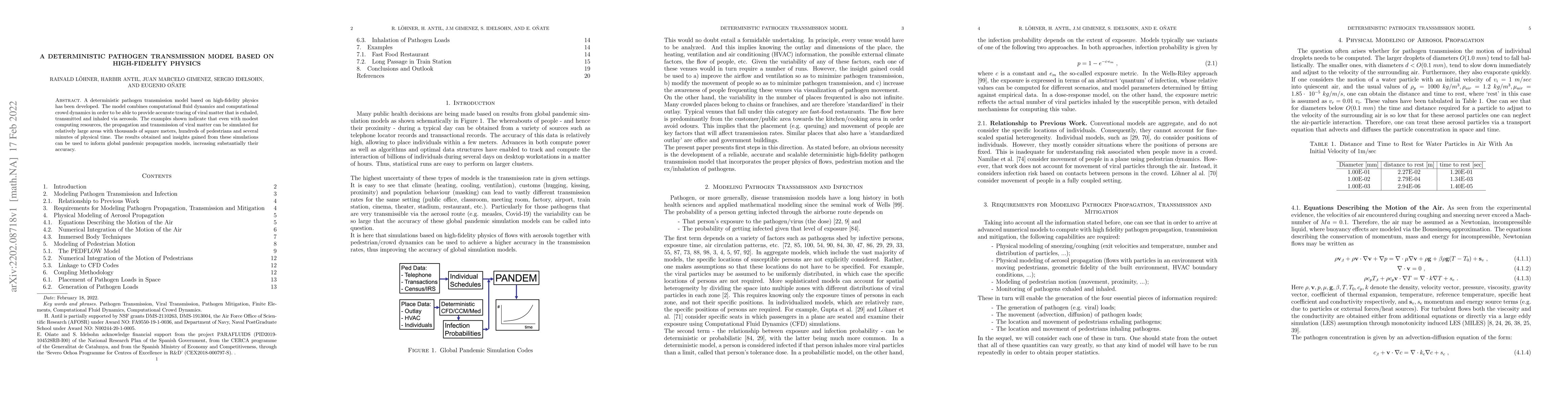 Thumbnail for A Deterministic Pathogen Transmission Model Based on High-Fidelity
  Physics