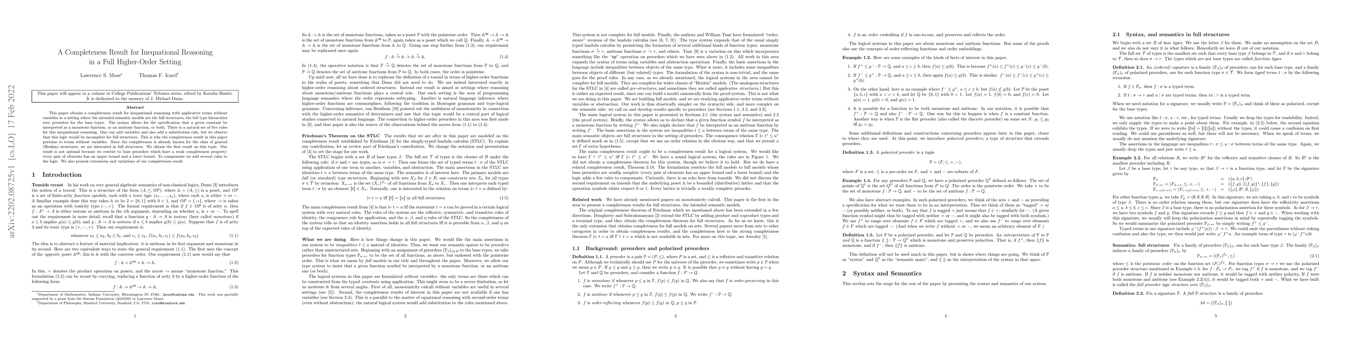 Thumbnail for A Completeness Result for Inequational Reasoning in a Full Higher-Order
  Setting
