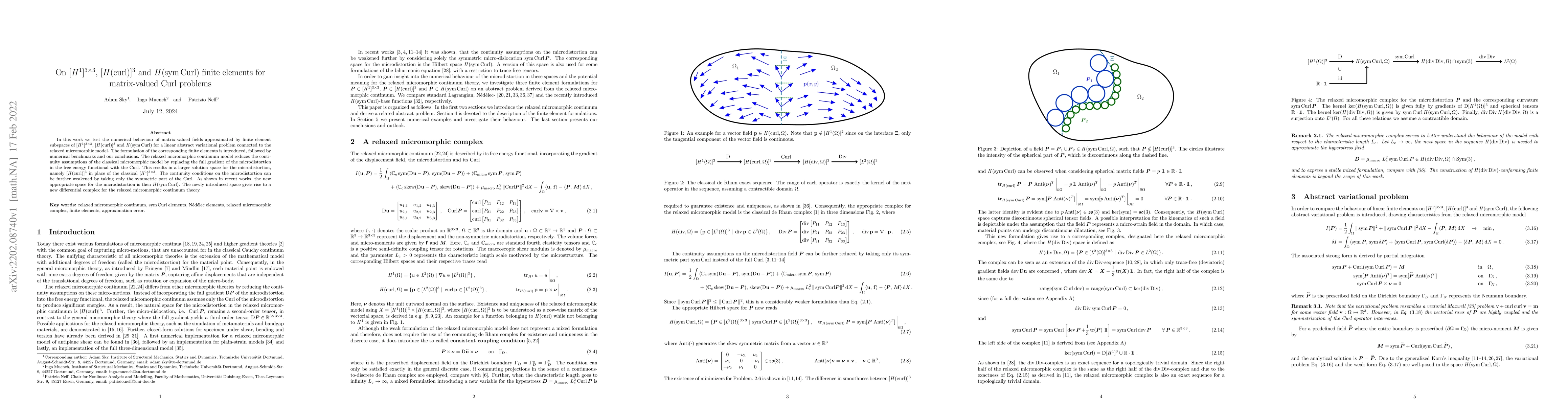 Thumbnail for On H1, H(curl) and H(sym Curl) finite elements for matrix-valued Curl
  problems