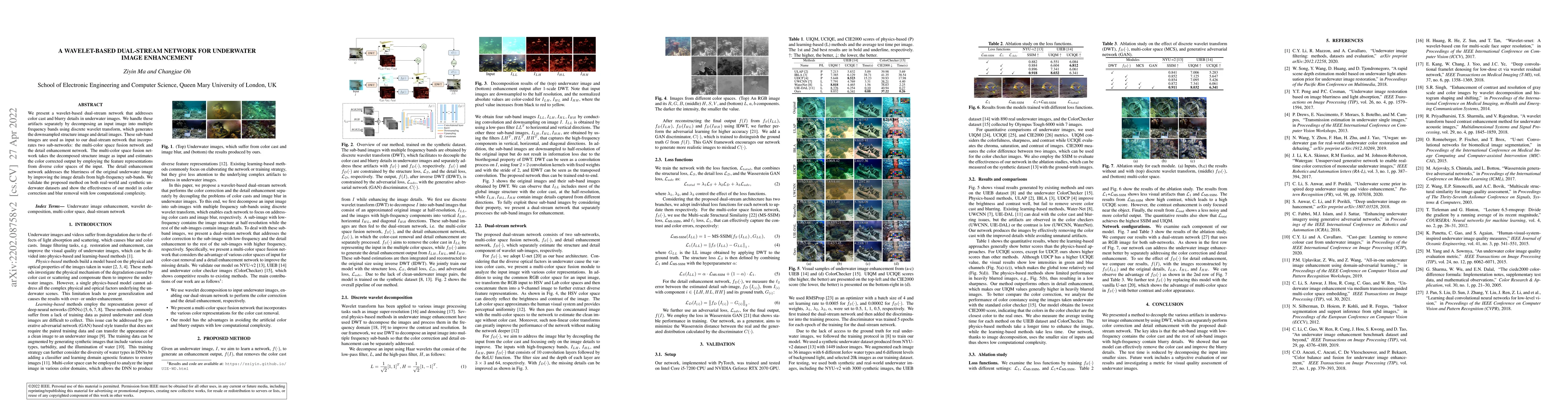 Thumbnail for A Wavelet-based Dual-stream Network for Underwater Image Enhancement