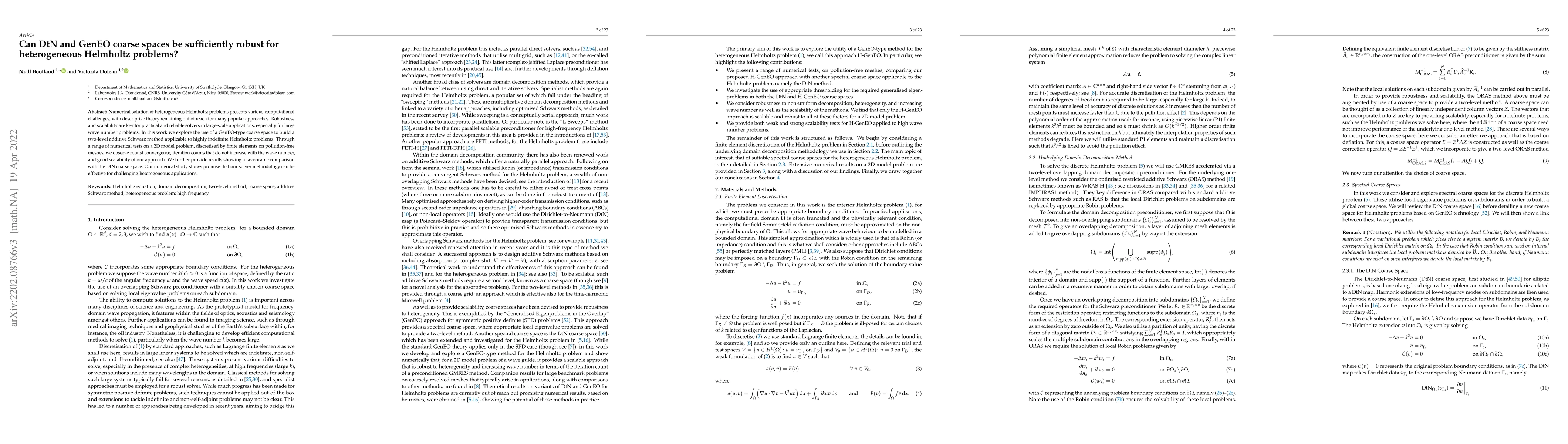 Thumbnail for Can DtN and GenEO coarse spaces be sufficiently robust for heterogeneous
  Helmholtz problems?