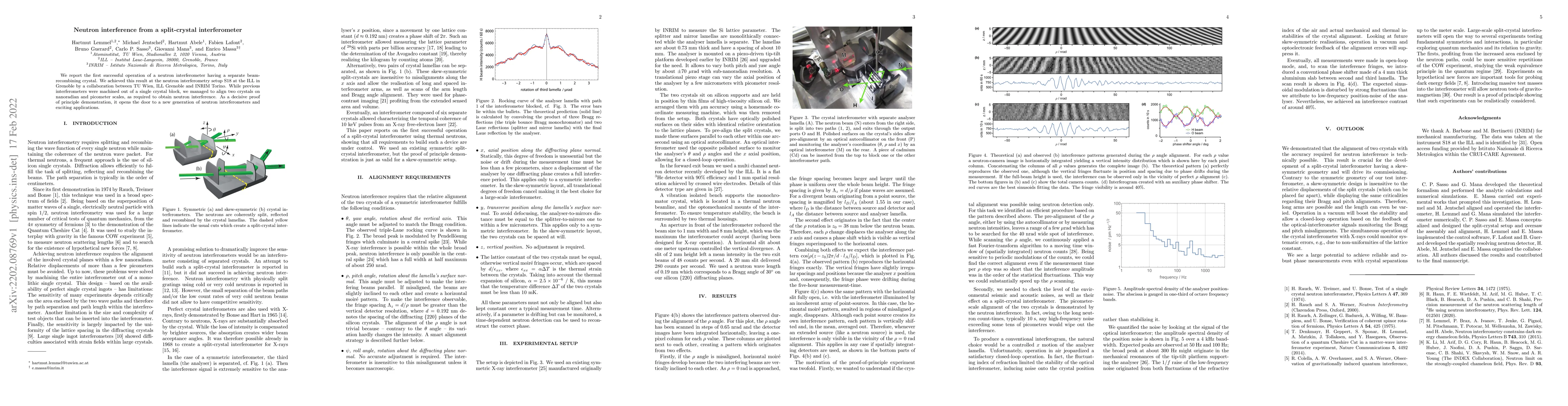 Thumbnail for Neutron interference from a split-crystal interferometer