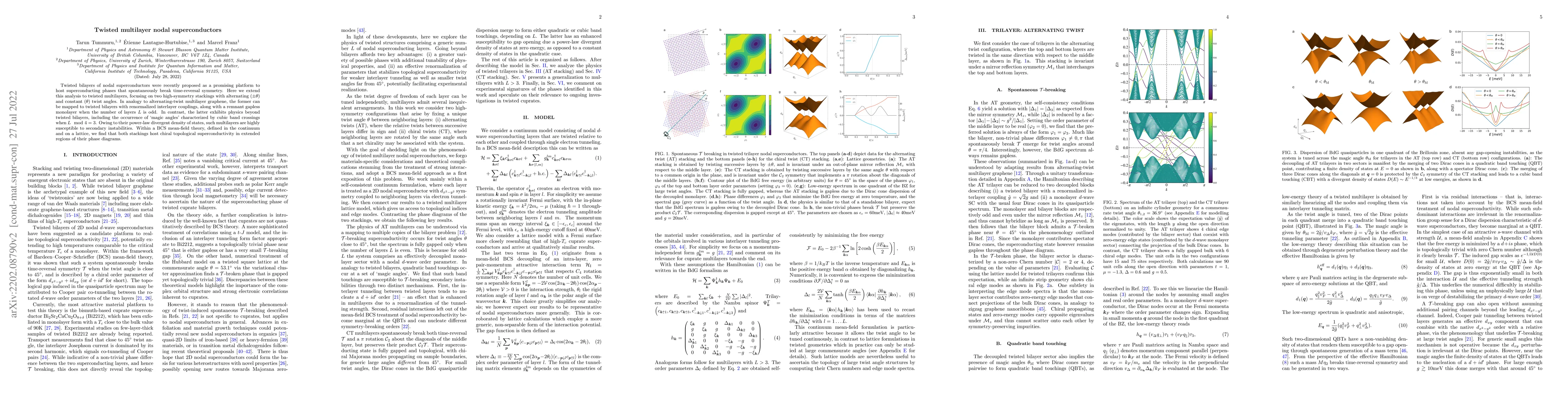 Thumbnail for Twisted multilayer nodal superconductors