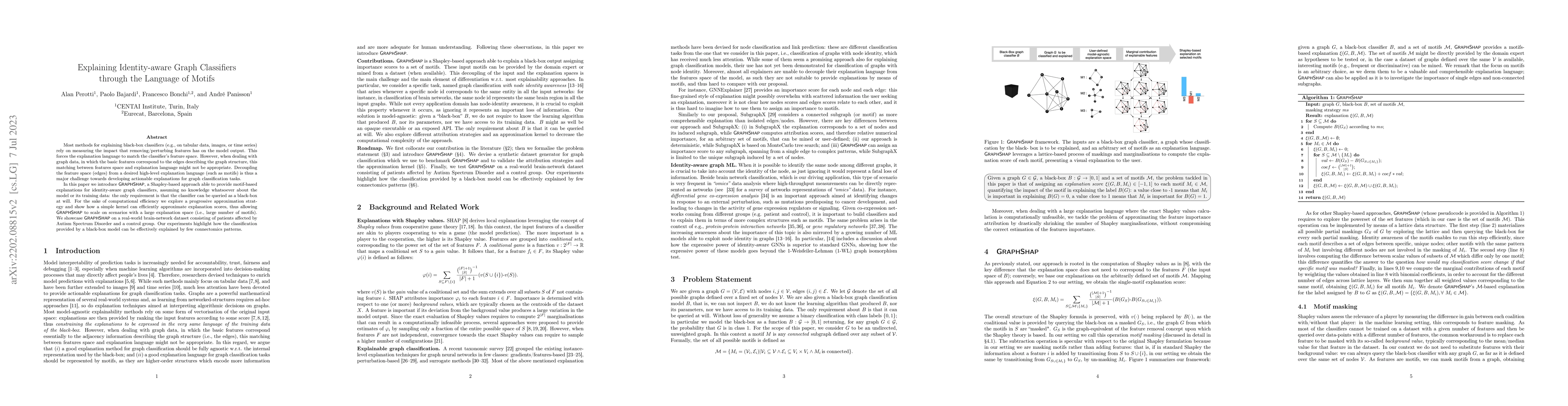Thumbnail for GRAPHSHAP: Explaining Identity-Aware Graph Classifiers Through the
  Language of Motifs