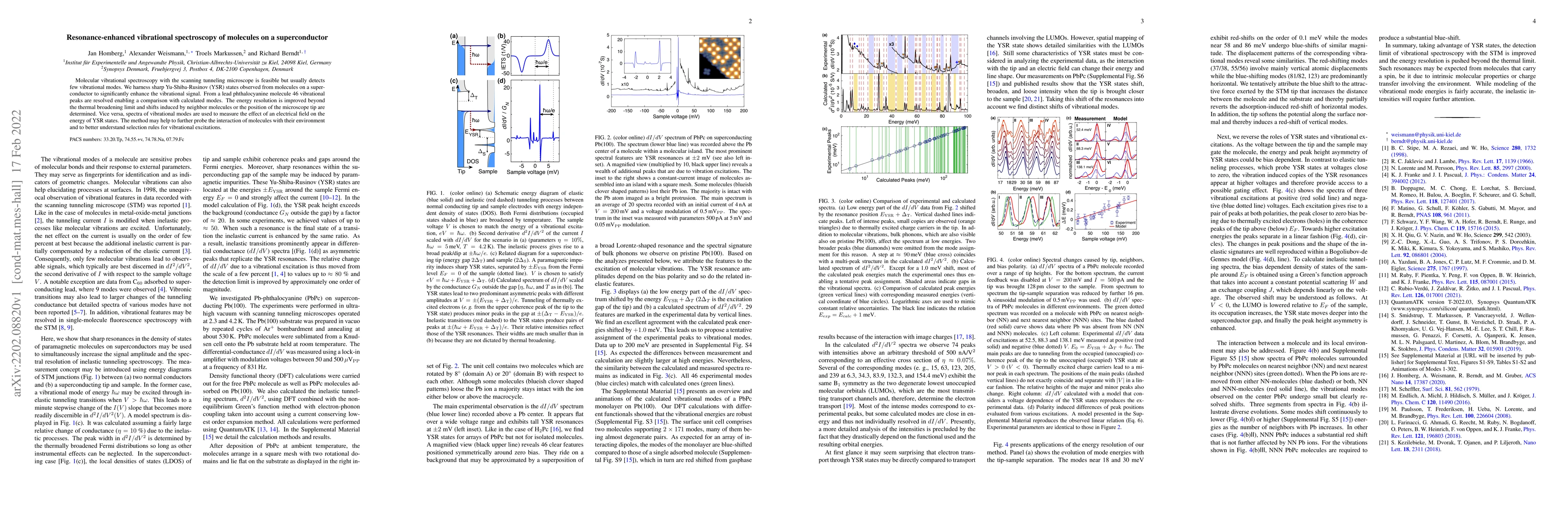 Thumbnail for Resonance-enhanced vibrational spectroscopy of molecules on a
  superconductor