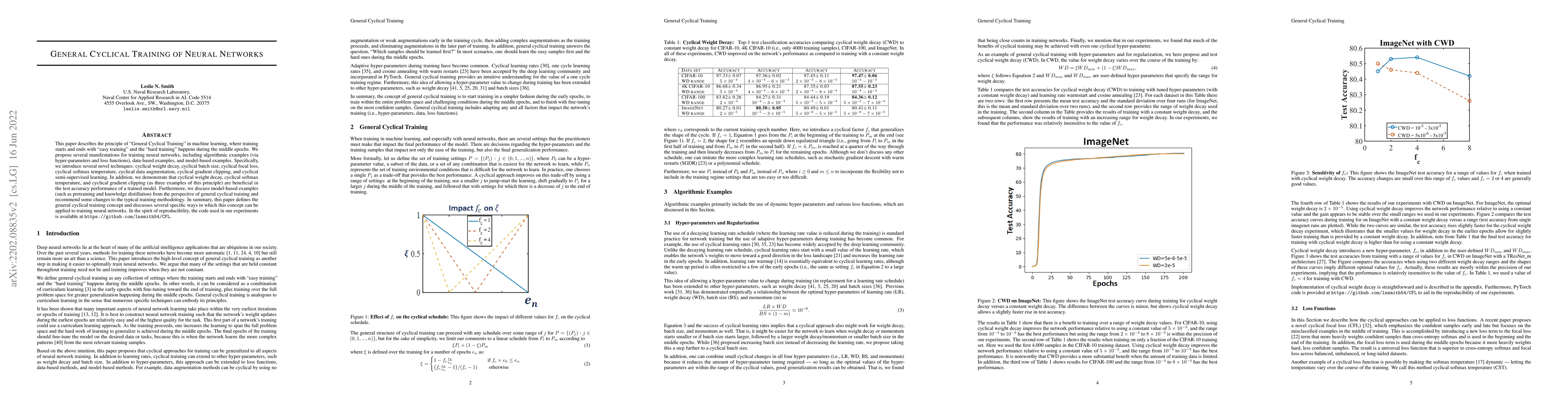 Thumbnail for General Cyclical Training of Neural Networks
