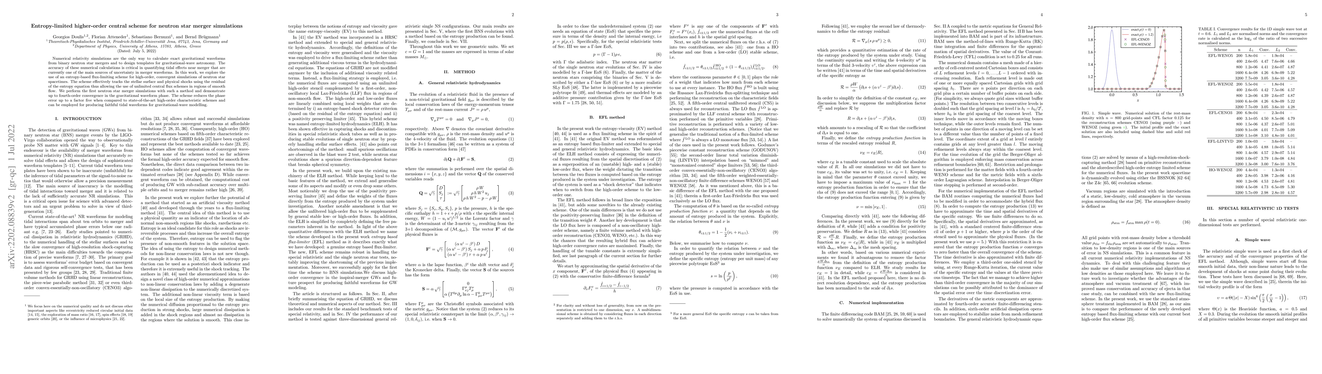 Thumbnail for Entropy-limited higher-order central scheme for neutron star merger
  simulations
