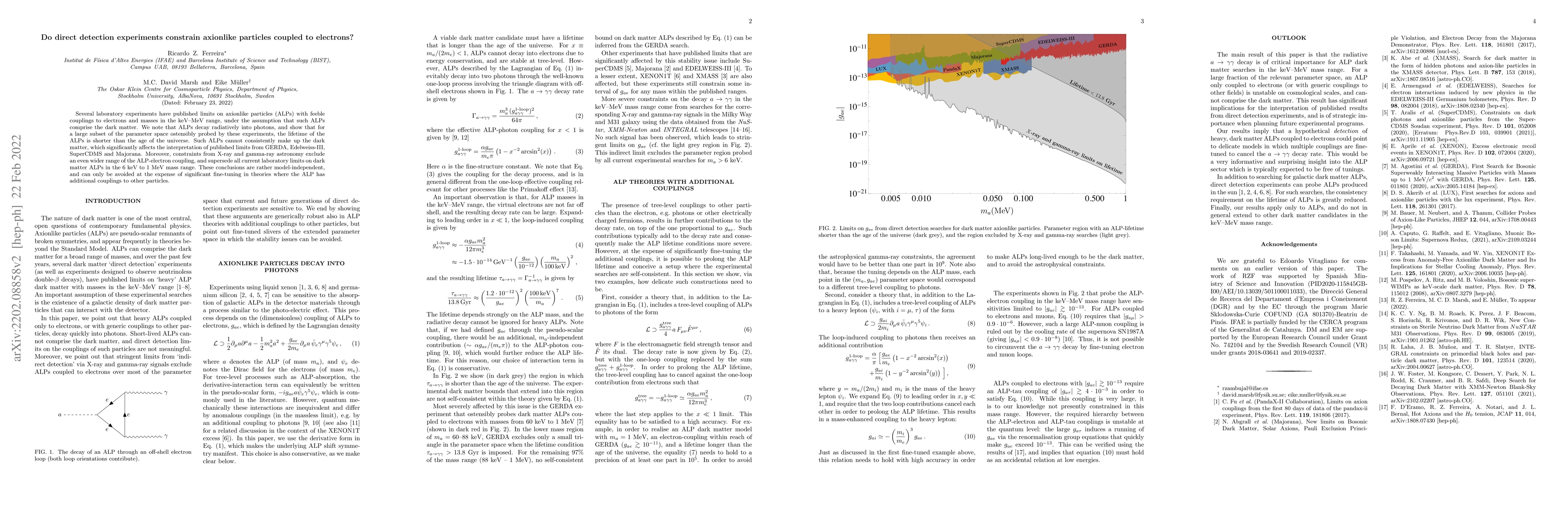 Thumbnail for Do direct detection experiments constrain axionlike particles coupled to
  electrons?