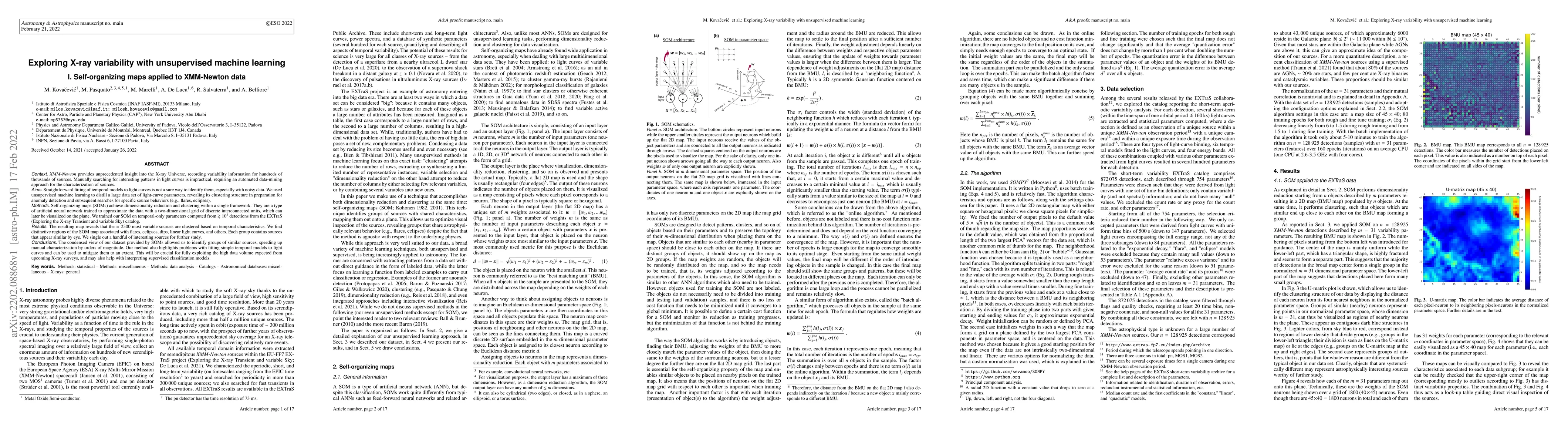 Thumbnail for Exploring X-ray variability with unsupervised machine learning I.
  Self-organizing maps applied to XMM-Newton data