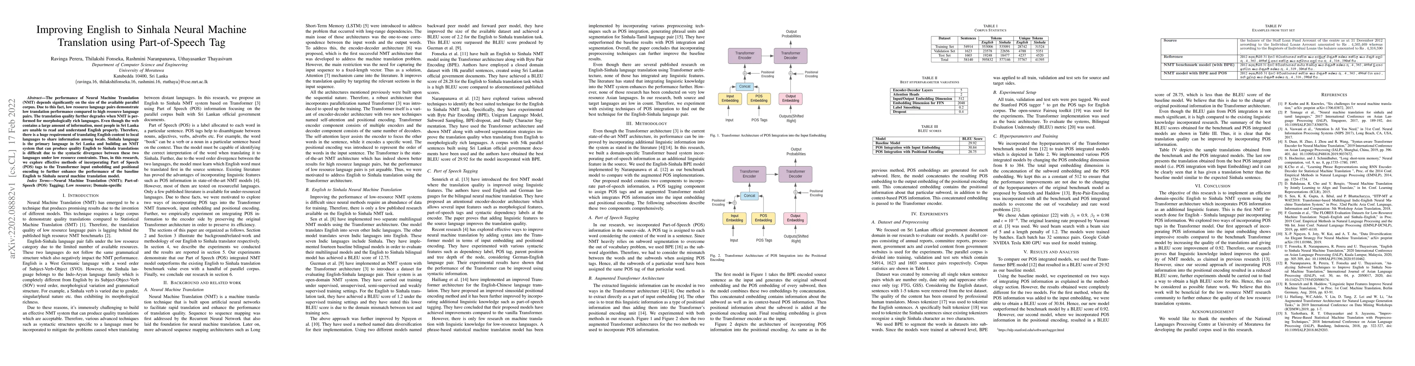 Thumbnail for Improving English to Sinhala Neural Machine Translation using
  Part-of-Speech Tag