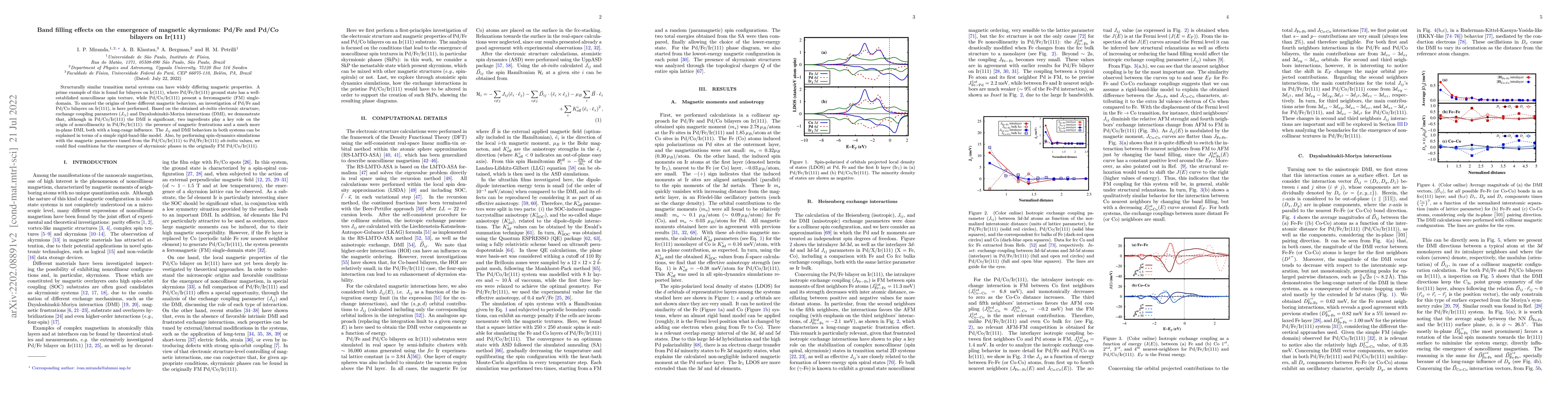 Thumbnail for Band filling effects on the emergence of magnetic skyrmions: Pd/Fe and
  Pd/Co bilayers on Ir(111)