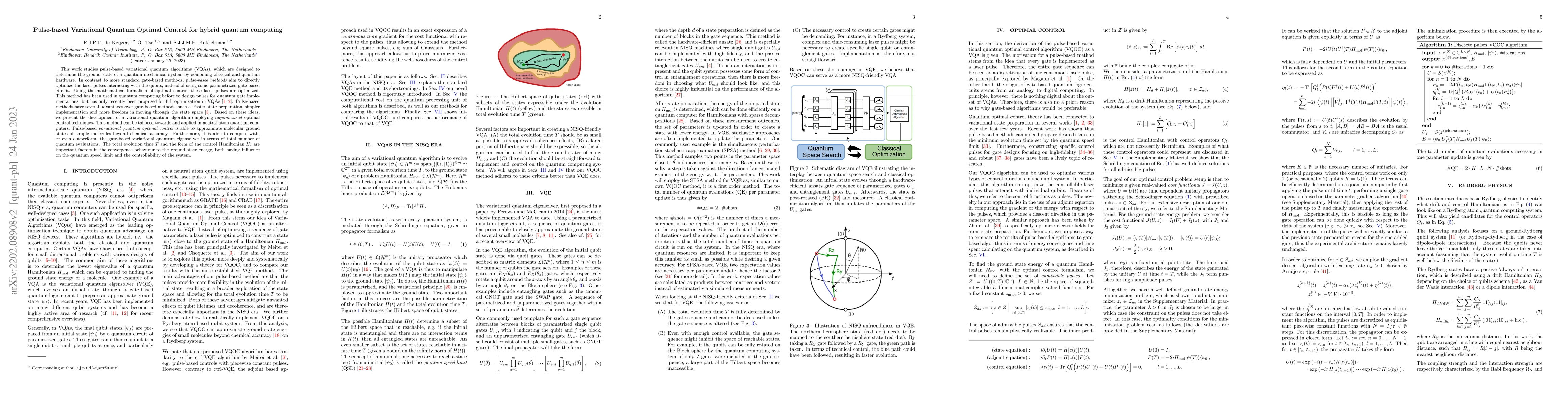 Thumbnail for Pulse based Variational Quantum Optimal Control for hybrid quantum
  computing