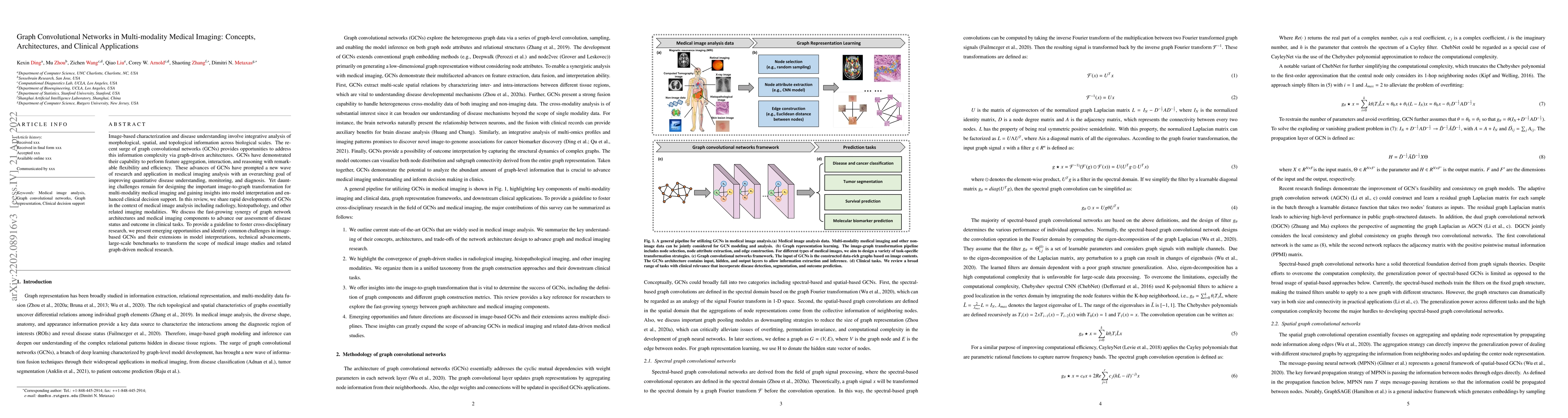 Thumbnail for Graph Convolutional Networks for Multi-modality Medical Imaging:
  Methods, Architectures, and Clinical Applications