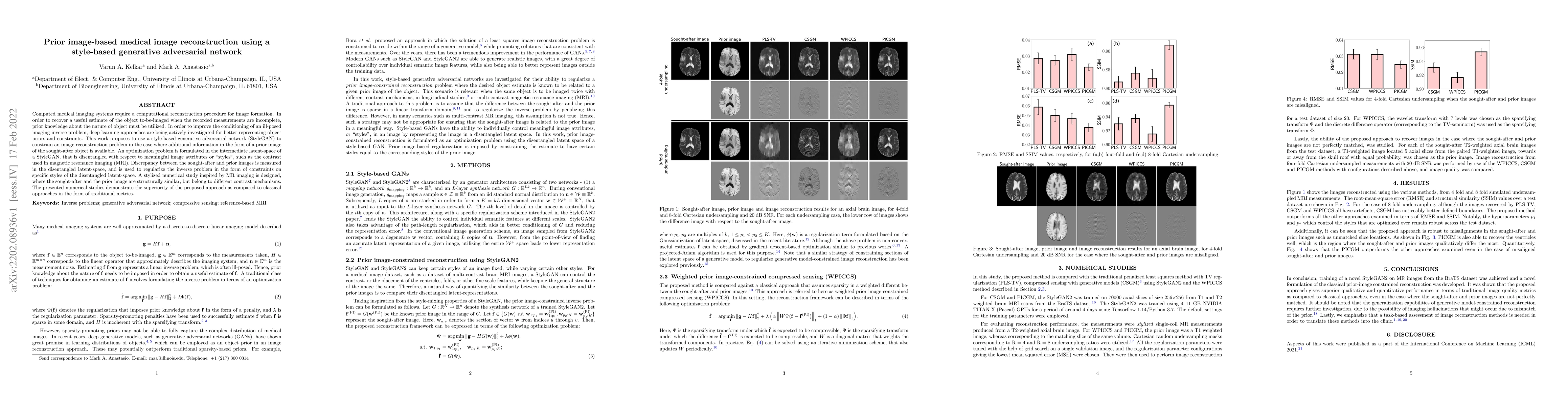 Thumbnail for Prior image-based medical image reconstruction using a style-based
  generative adversarial network