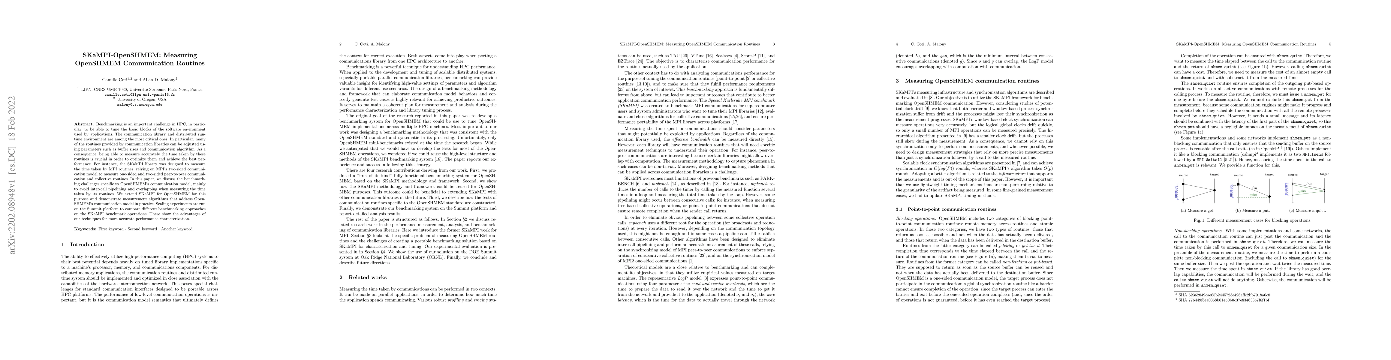 Thumbnail for SKaMPI-OpenSHMEM: Measuring OpenSHMEM Communication Routines