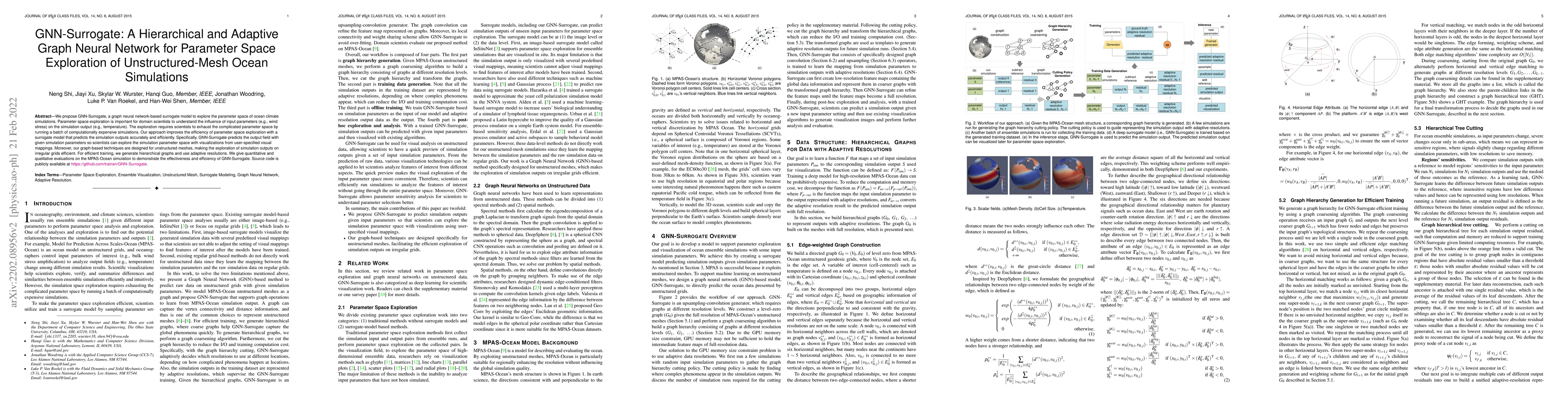 Thumbnail for GNN-Surrogate: A Hierarchical and Adaptive Graph Neural Network for
  Parameter Space Exploration of Unstructured-Mesh Ocean Simulations