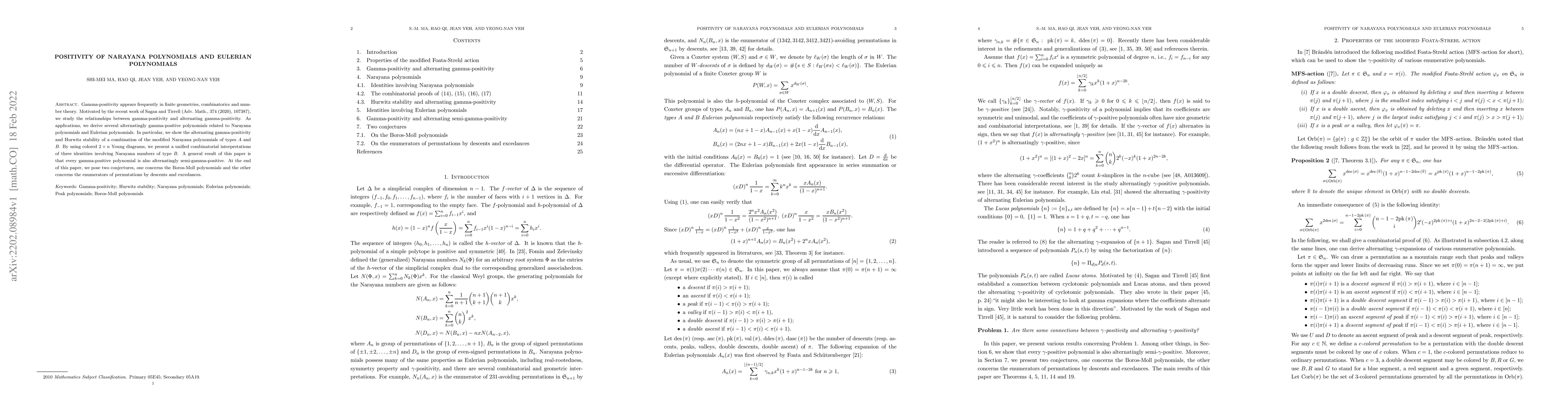 Thumbnail for Positivity of Narayana polynomials and Eulerian polynomials
