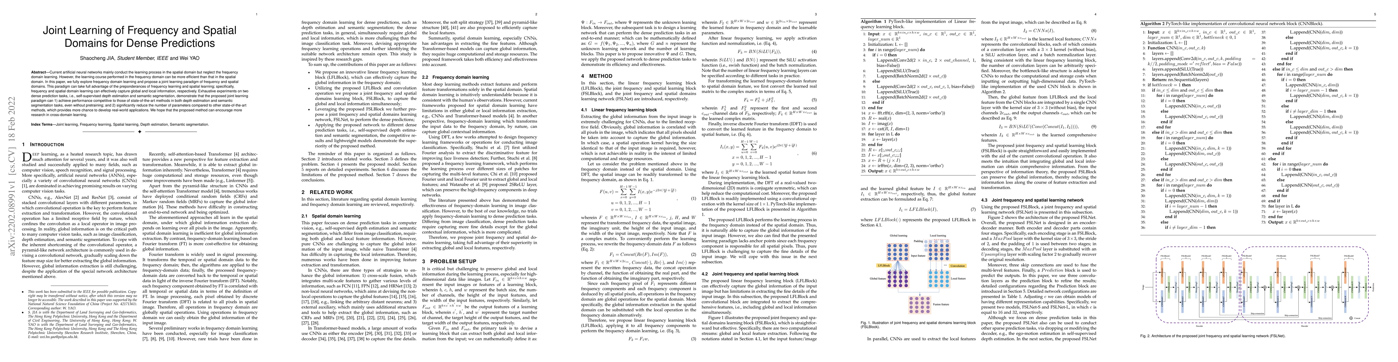 Thumbnail for Joint Learning of Frequency and Spatial Domains for Dense Predictions