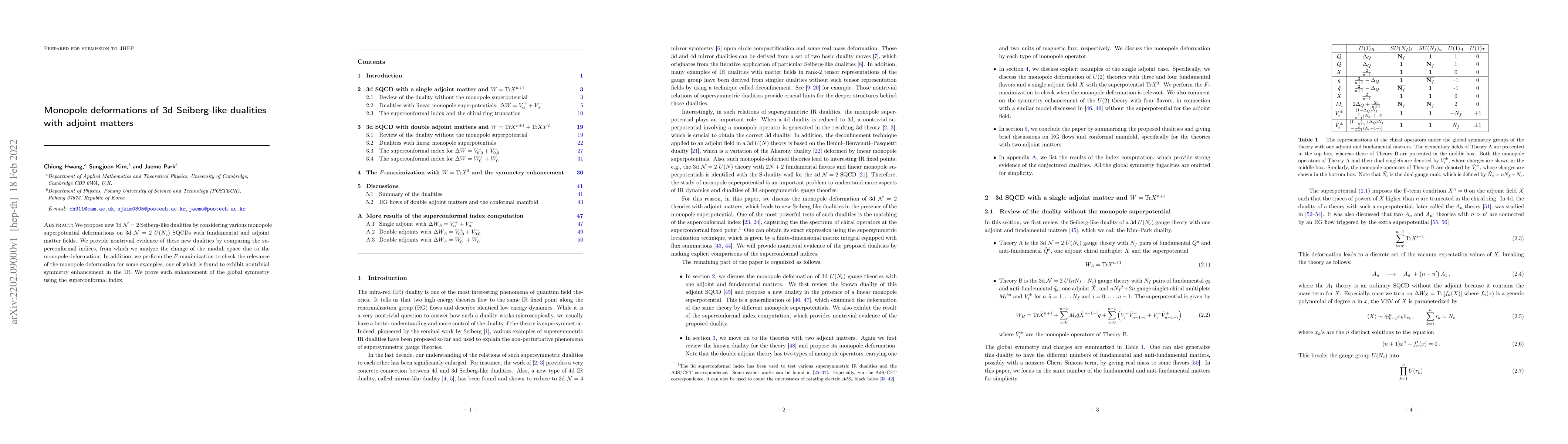 Thumbnail for Monopole deformations of 3d Seiberg-like dualities with adjoint matters