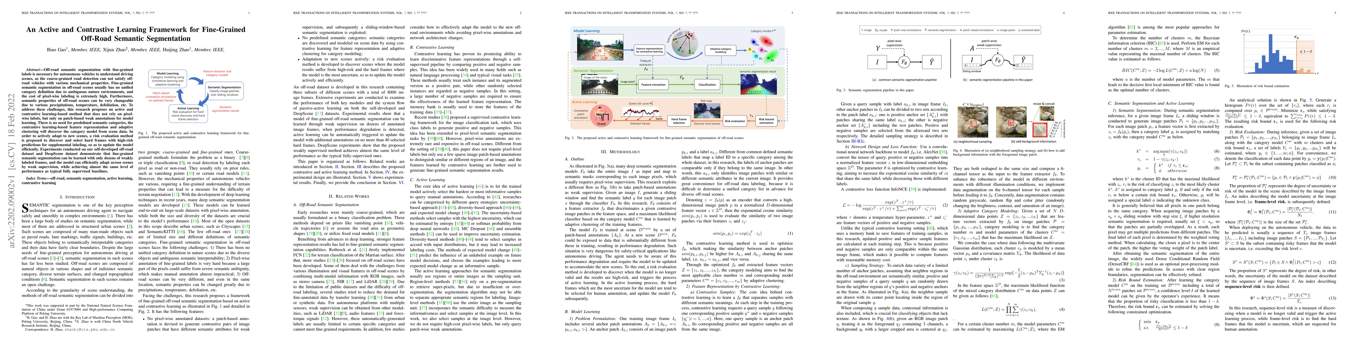 Thumbnail for An Active and Contrastive Learning Framework for Fine-Grained Off-Road
  Semantic Segmentation