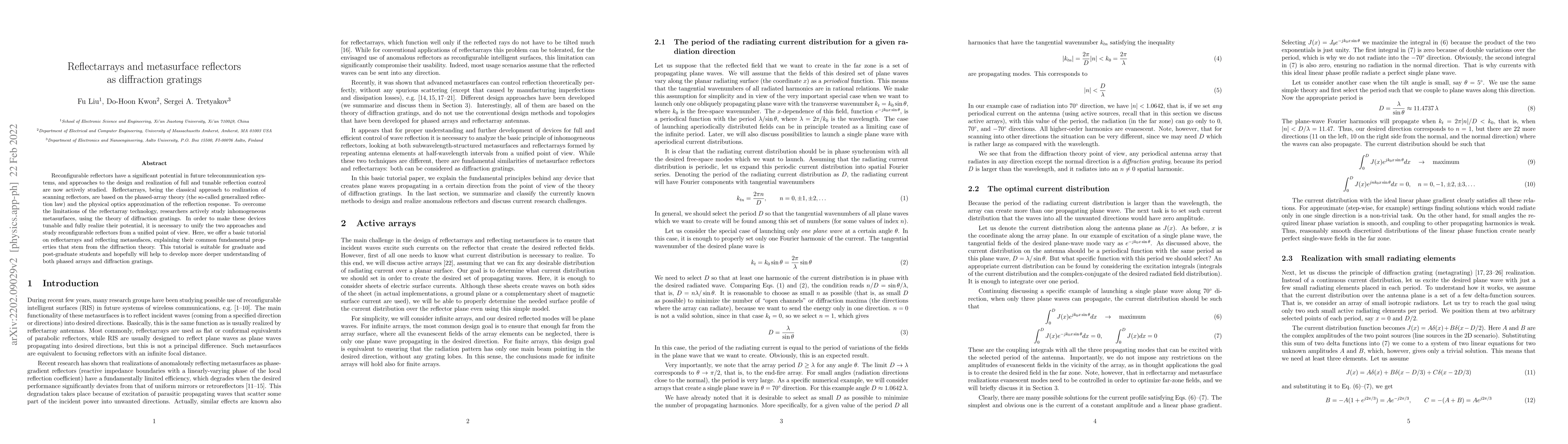 Thumbnail for Reflectarrays and metasurface reflectors as diffraction gratings