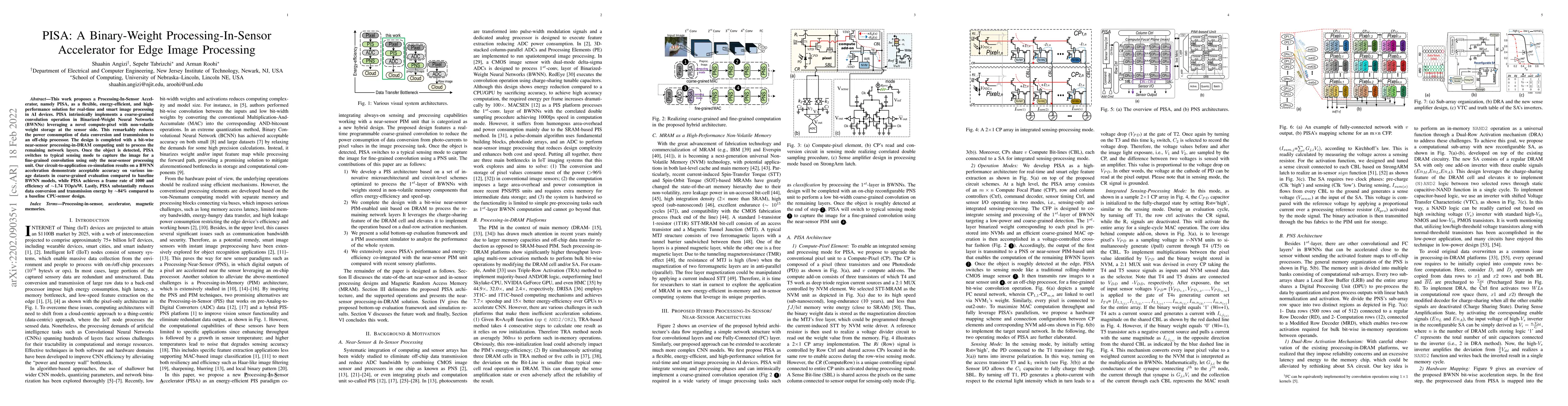 Thumbnail for PISA: A Binary-Weight Processing-In-Sensor Accelerator for Edge Image
  Processing