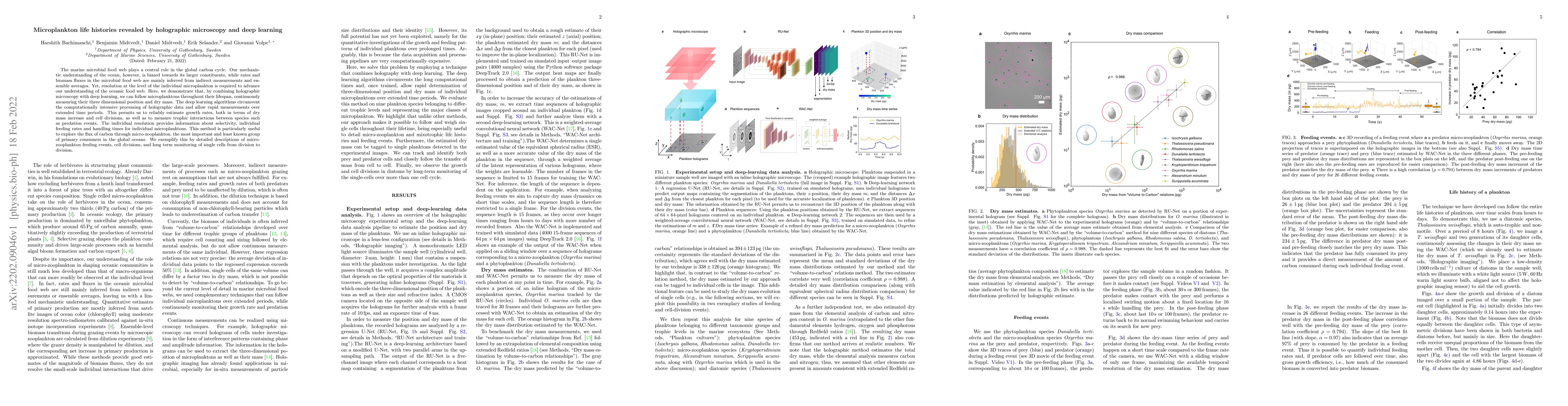 Thumbnail for Microplankton life histories revealed by holographic microscopy and deep
  learning