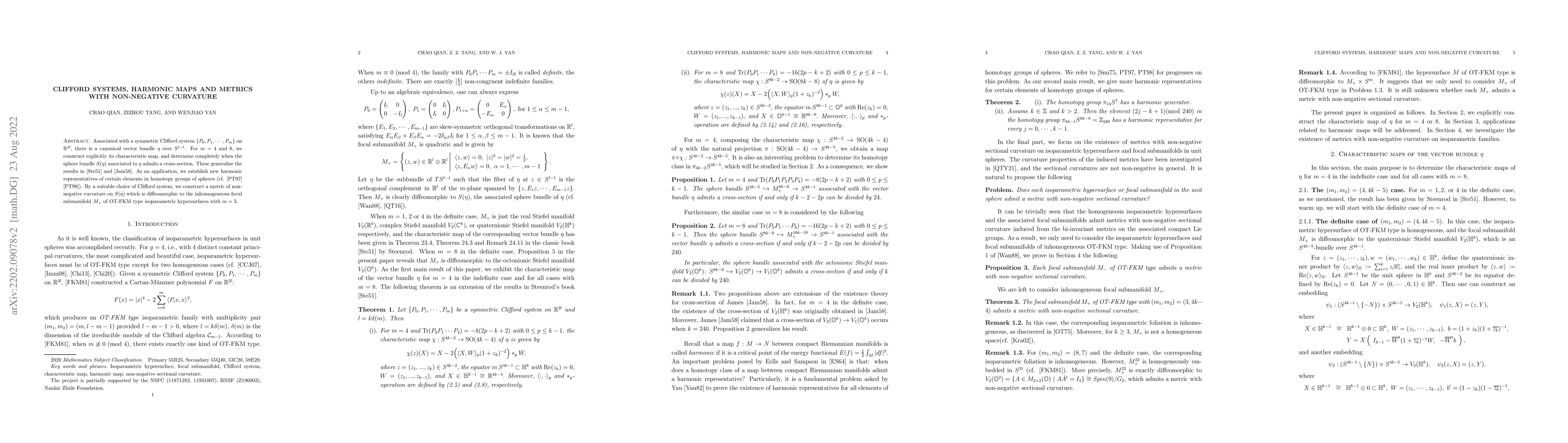 Thumbnail for Clifford systems, harmonic maps and metrics with non-negative curvature