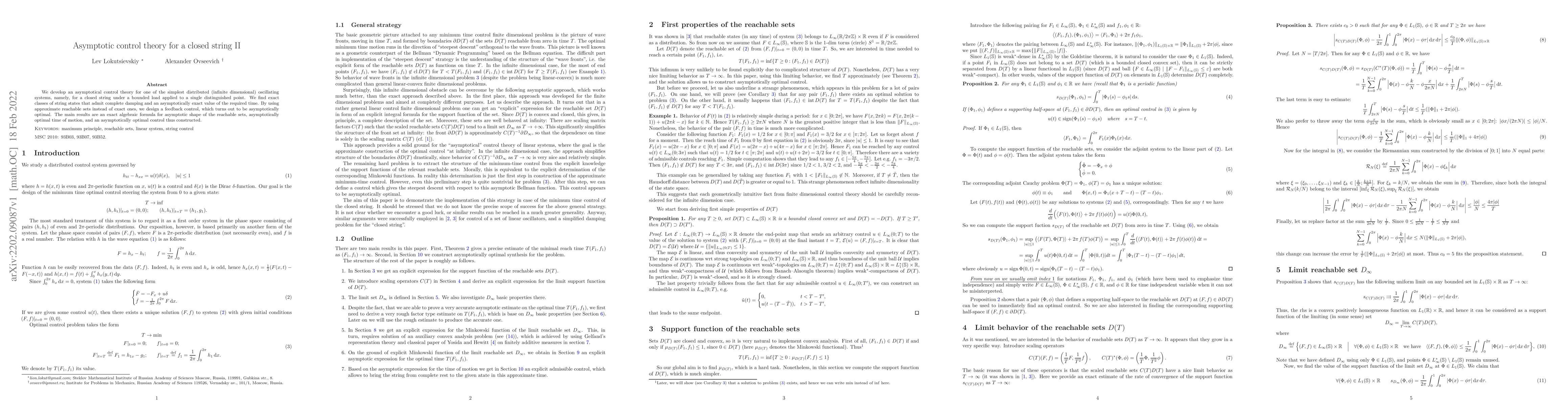 Thumbnail for Asymptotic control theory for a closed string II