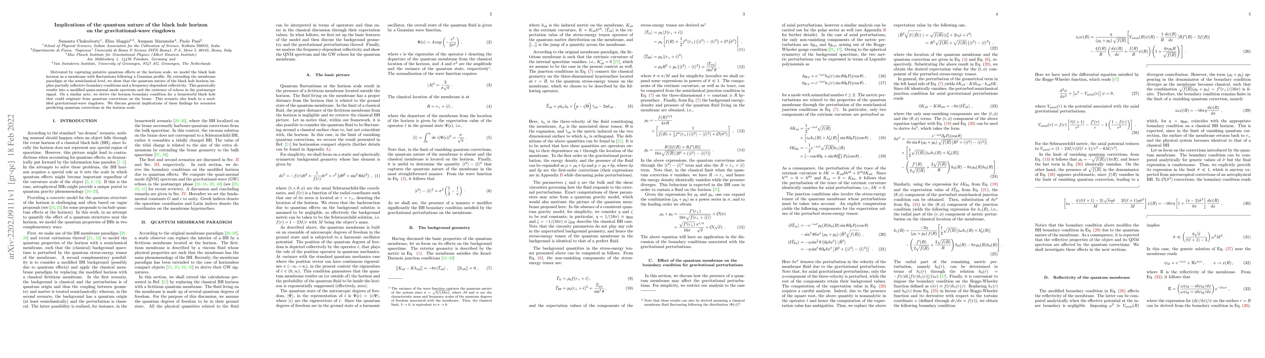 Thumbnail for Implications of the quantum nature of the black hole horizon on the
  gravitational-wave ringdown