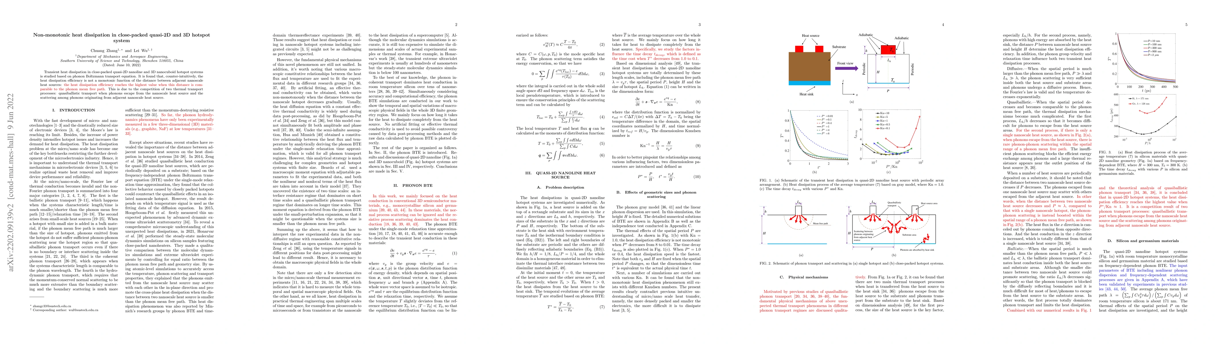 Thumbnail for Non-monotonic heat dissipation phenomenon in close-packed quasi-2D and
  3D hotspot system