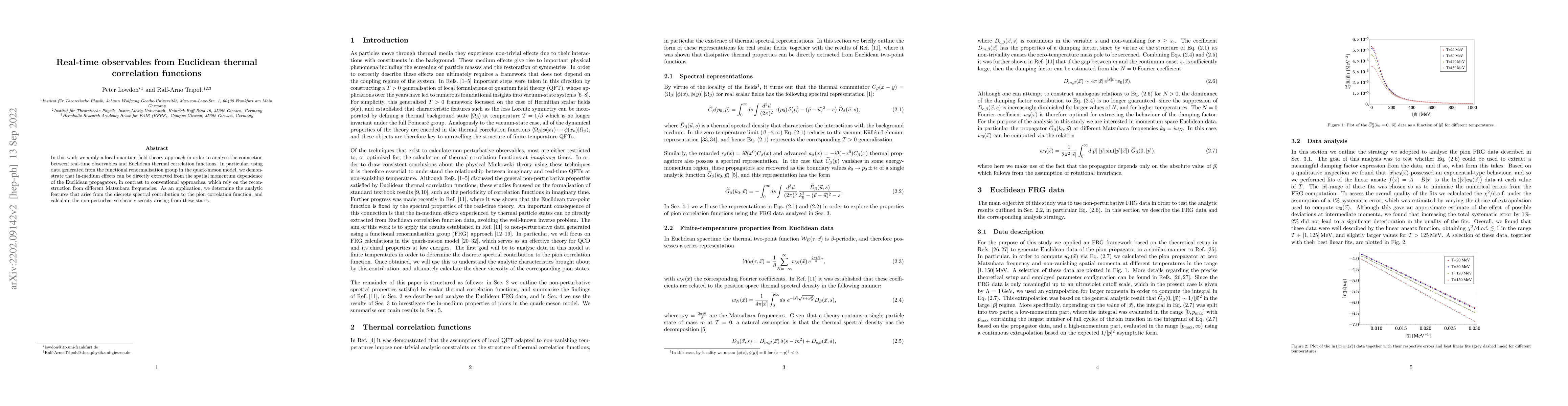 Thumbnail for Real-time observables from Euclidean thermal correlation functions