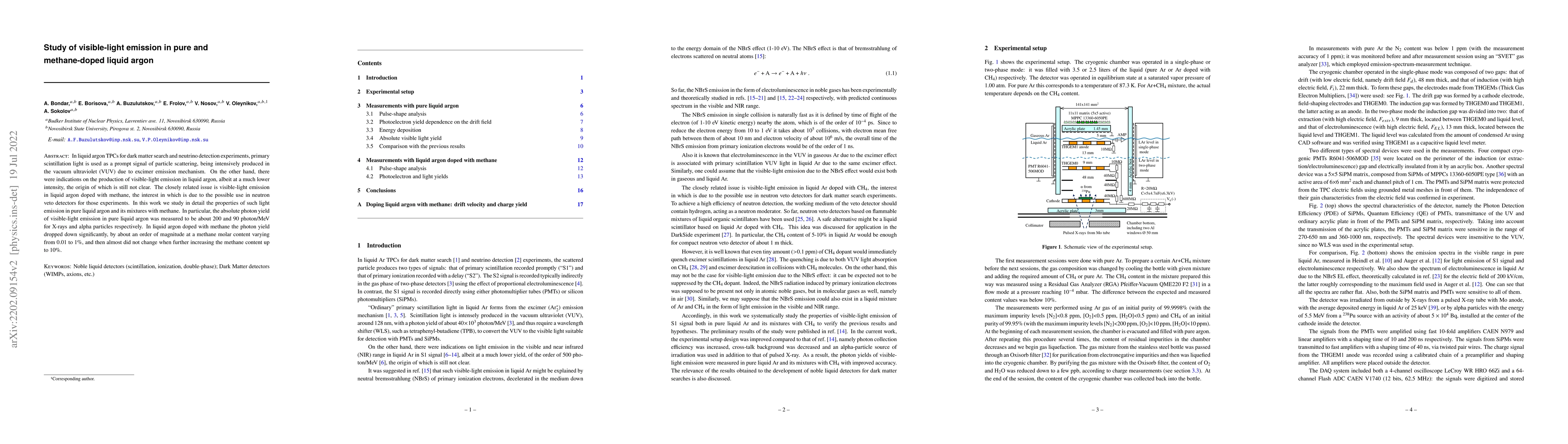 Thumbnail for Study of visible-light emission in pure and methane-doped liquid argon