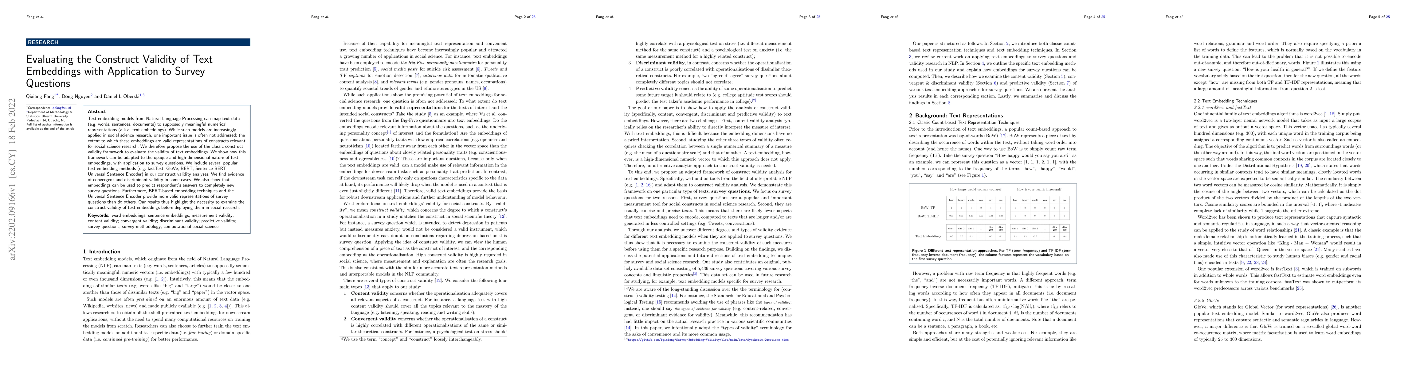 Thumbnail for Evaluating the Construct Validity of Text Embeddings with Application to
  Survey Questions