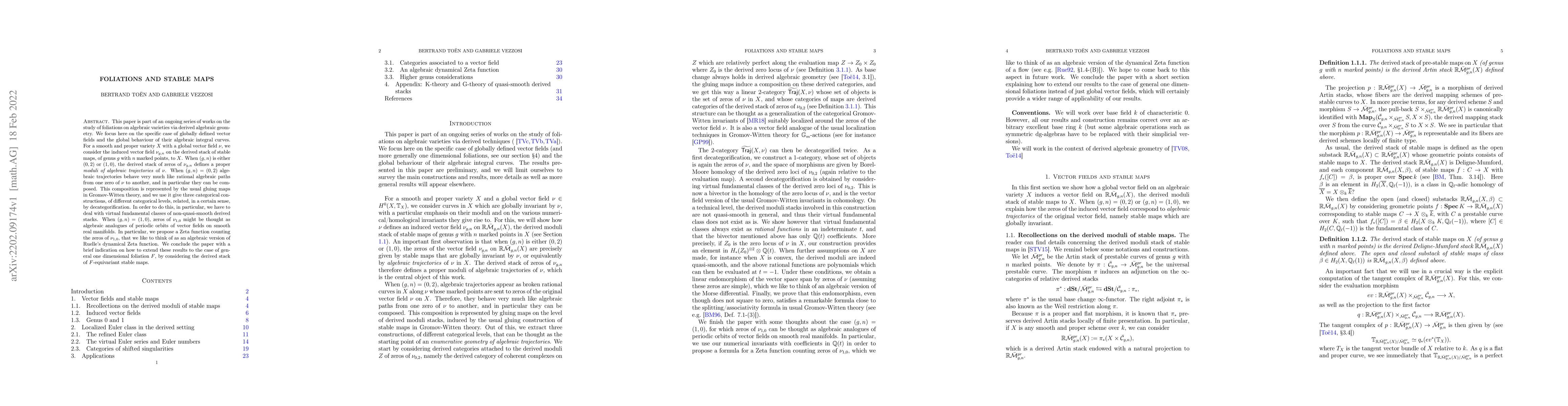 Thumbnail for Foliations and stable maps