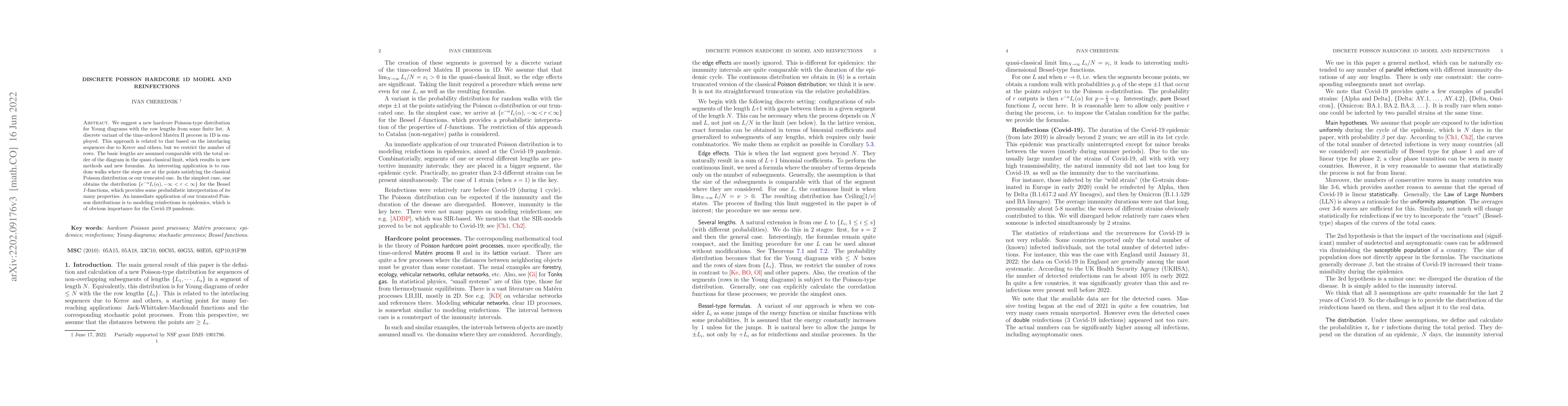 Thumbnail for Discrete Poisson hardcore 1D model and reinfections