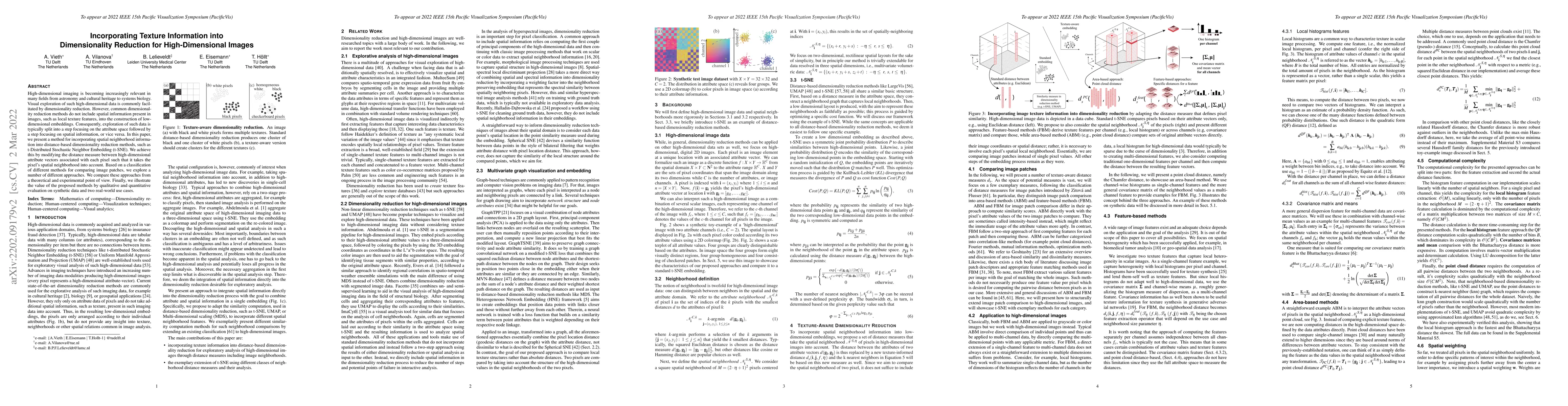 Thumbnail for Incorporating Texture Information into Dimensionality Reduction for
  High-Dimensional Images