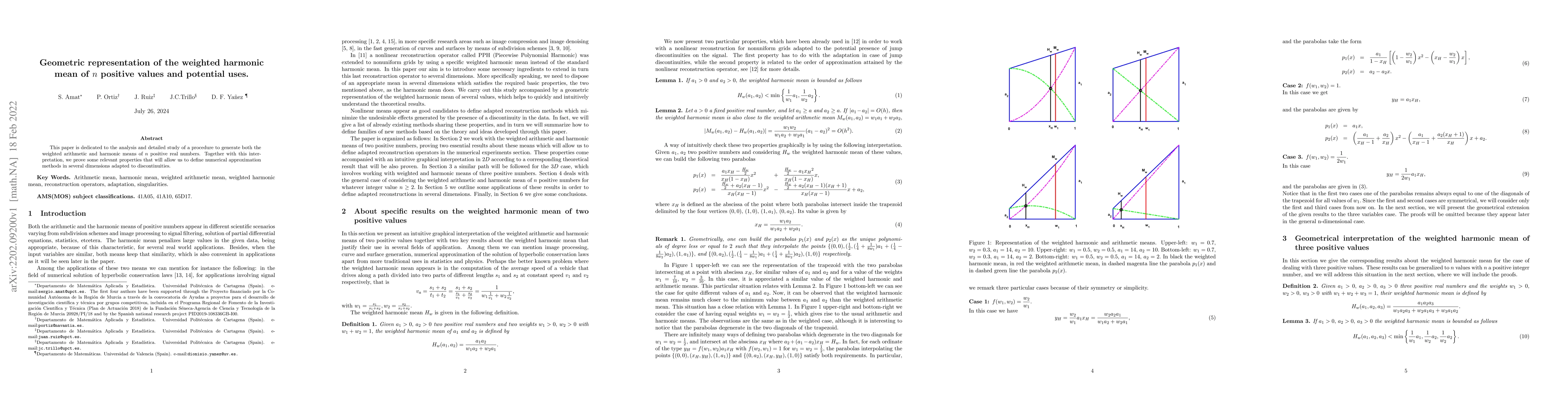 Thumbnail for Geometric representation of the weighted harmonic mean of $n$ positive
  values and potential uses