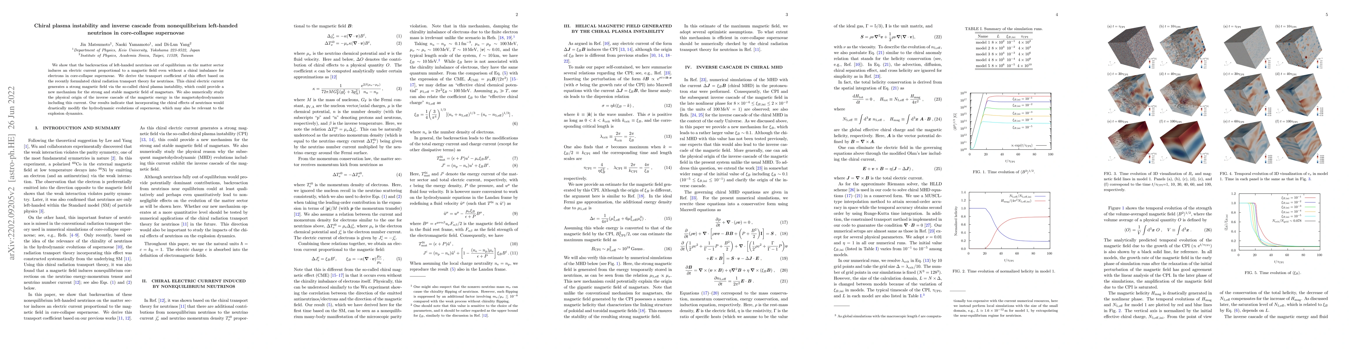 Thumbnail for Chiral plasma instability and inverse cascade from nonequilibrium
  left-handed neutrinos in core-collapse supernovae