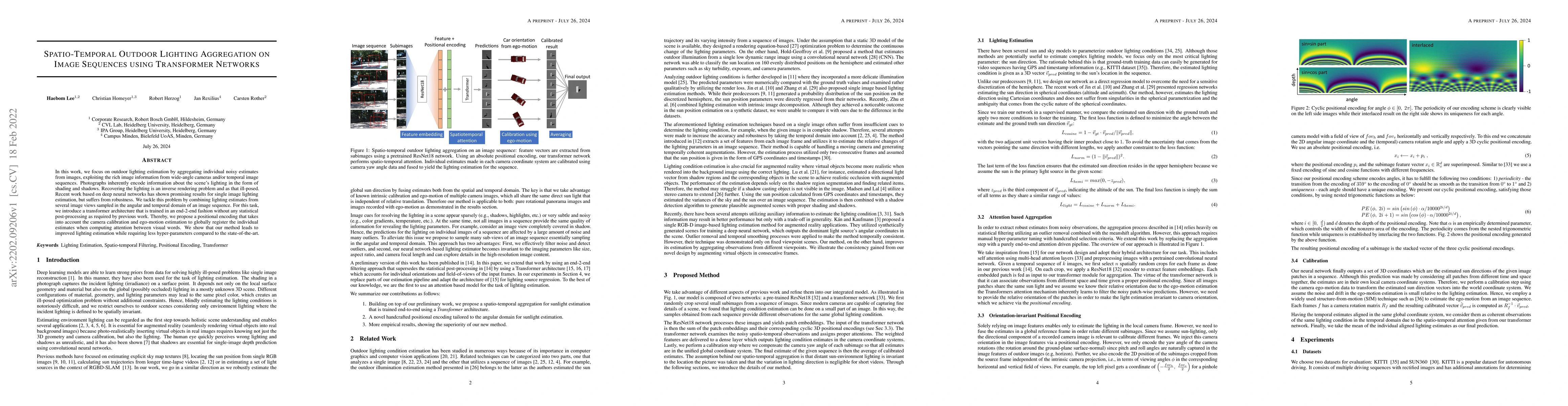 Thumbnail for Spatio-Temporal Outdoor Lighting Aggregation on Image Sequences using
  Transformer Networks