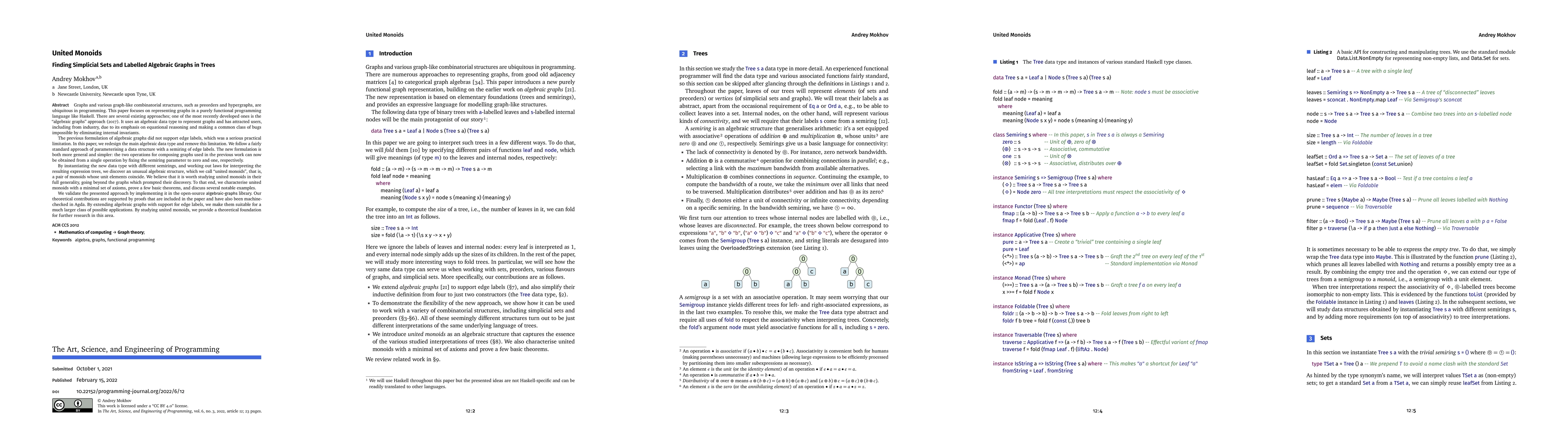 Thumbnail for United Monoids: Finding Simplicial Sets and Labelled Algebraic Graphs in
  Trees