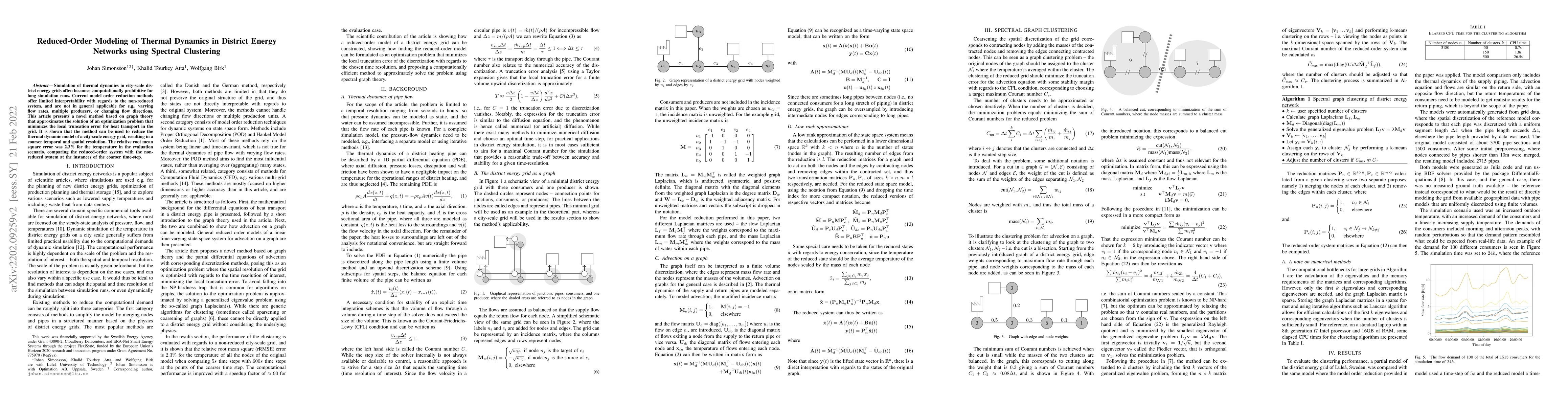 Thumbnail for Reduced-Order Modeling of Thermal Dynamics in District Energy Networks
  using Spectral Clustering