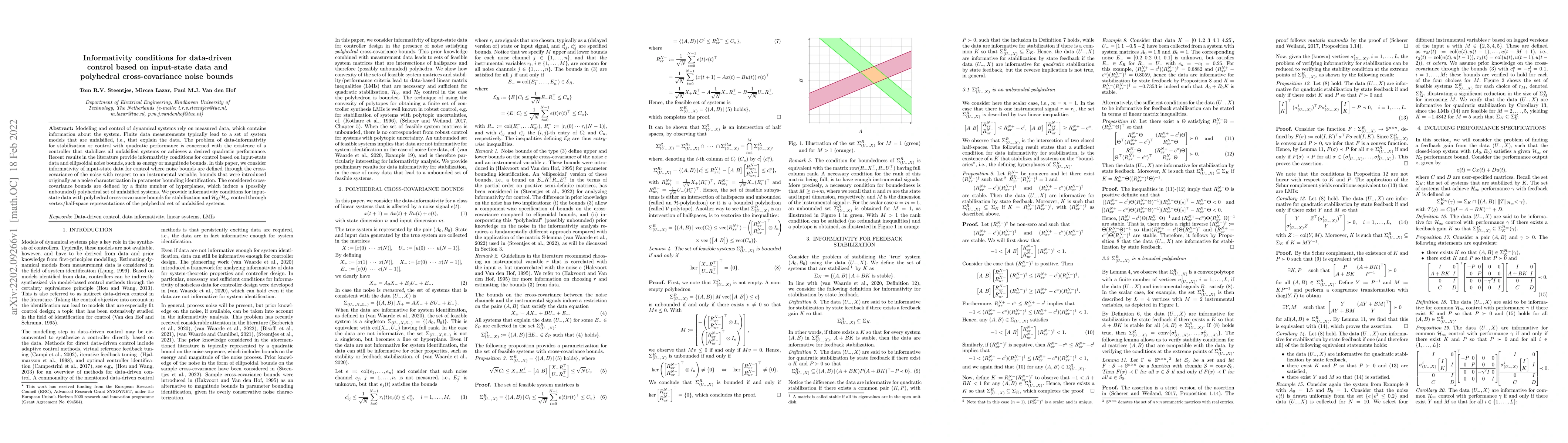 Thumbnail for Informativity conditions for data-driven control based on input-state
  data and polyhedral cross-covariance noise bounds