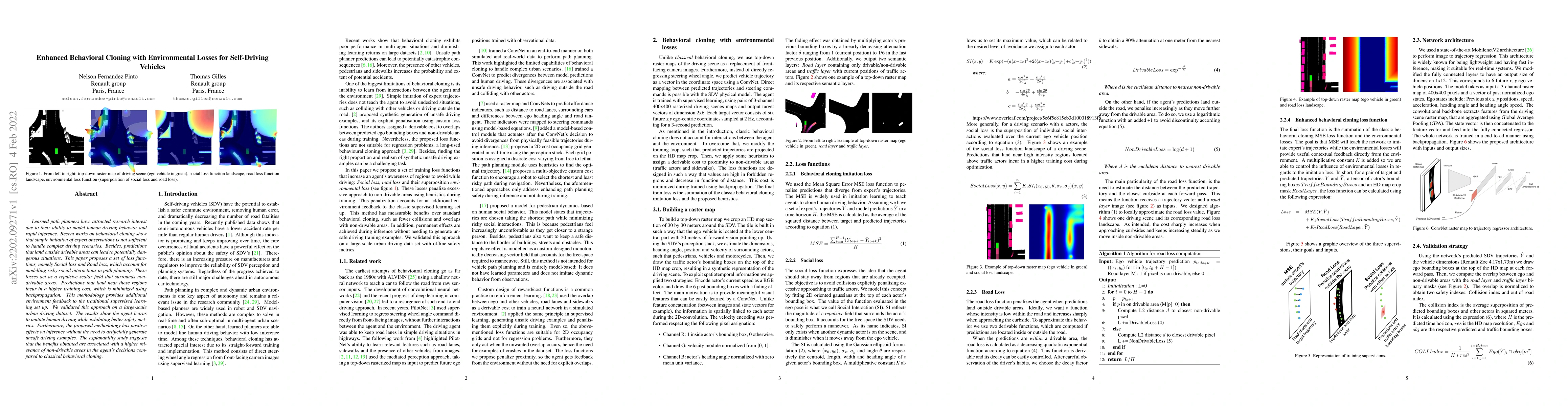 Thumbnail for Enhanced Behavioral Cloning with Environmental Losses for Self-Driving
  Vehicles