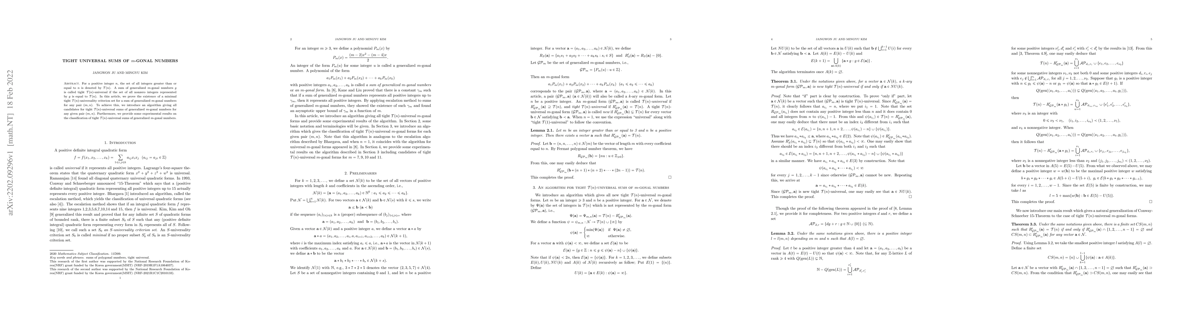 Thumbnail for Tight universal sums of $m$-gonal numbers