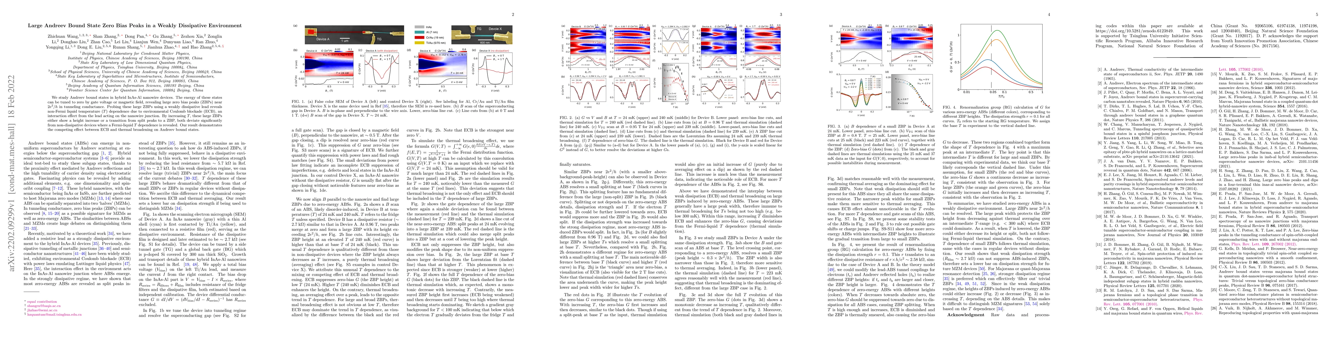 Thumbnail for Large Andreev bound state zero bias peaks in a weakly dissipative
  environment