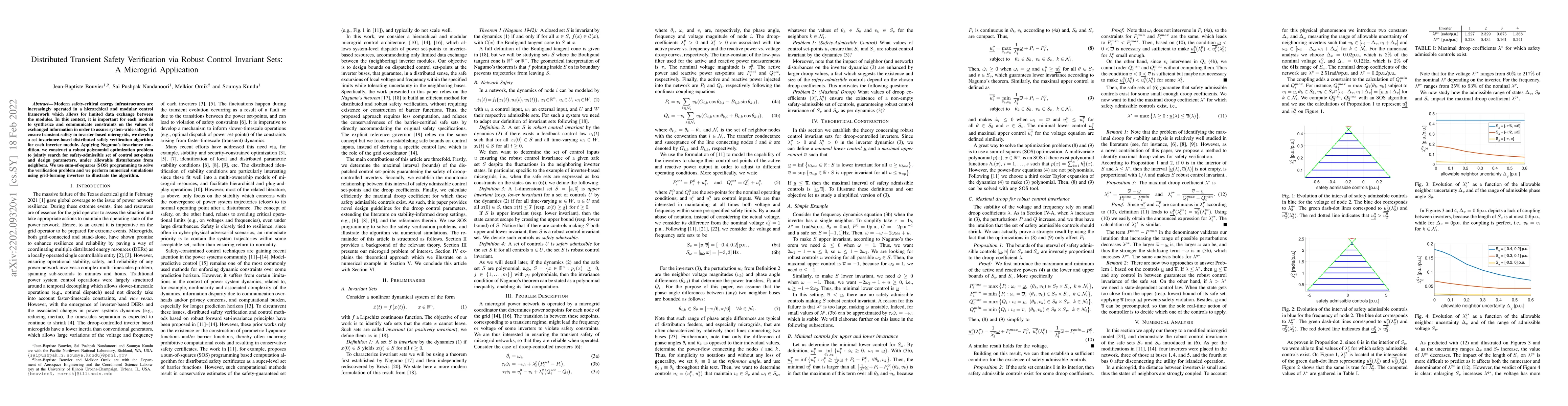 Thumbnail for Distributed Transient Safety Verification via Robust Control Invariant
  Sets: A Microgrid Application
