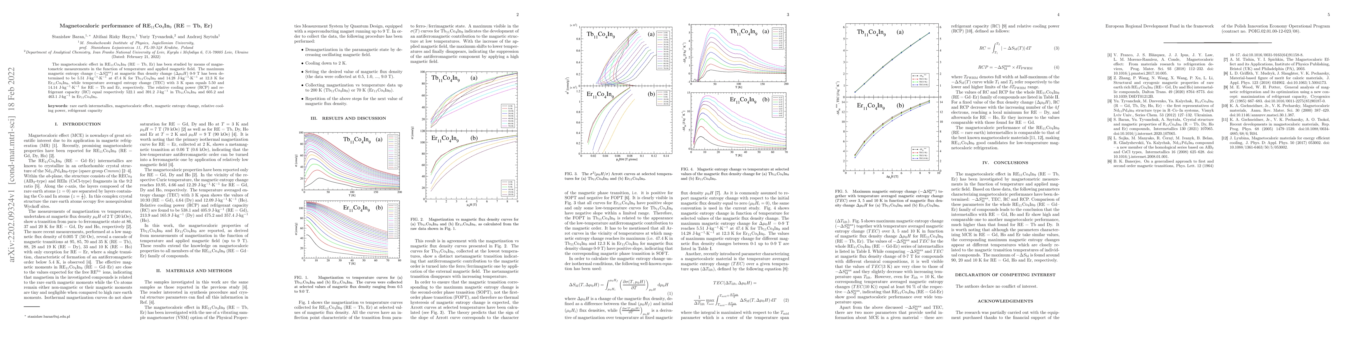Thumbnail for Magnetocaloric performance of RE$_{11}$Co$_4$In$_9$ (RE = Tb, Er)