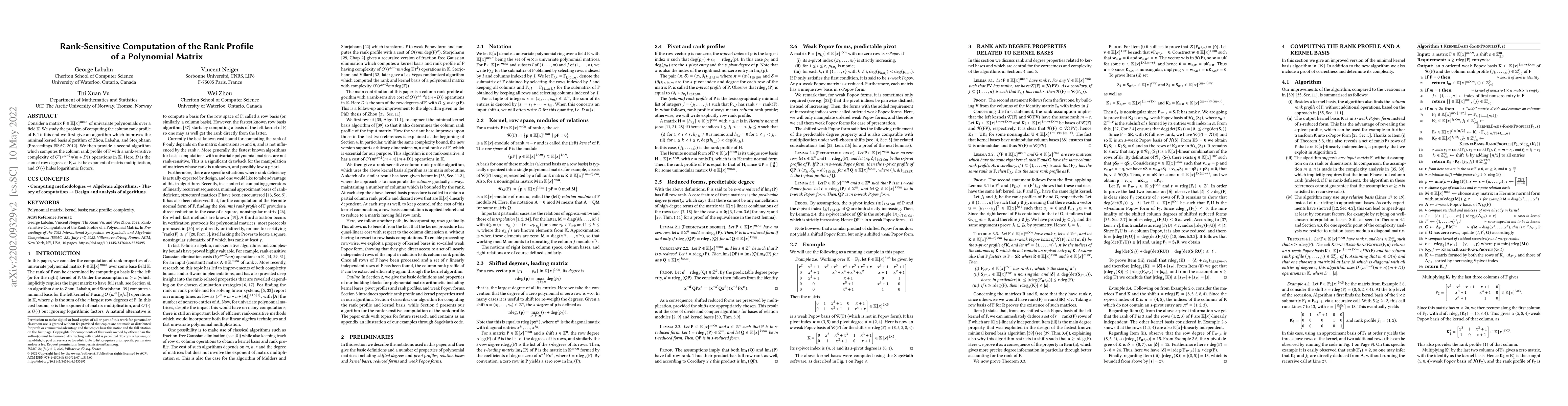 Thumbnail for Rank-Sensitive Computation of the Rank Profile of a Polynomial Matrix