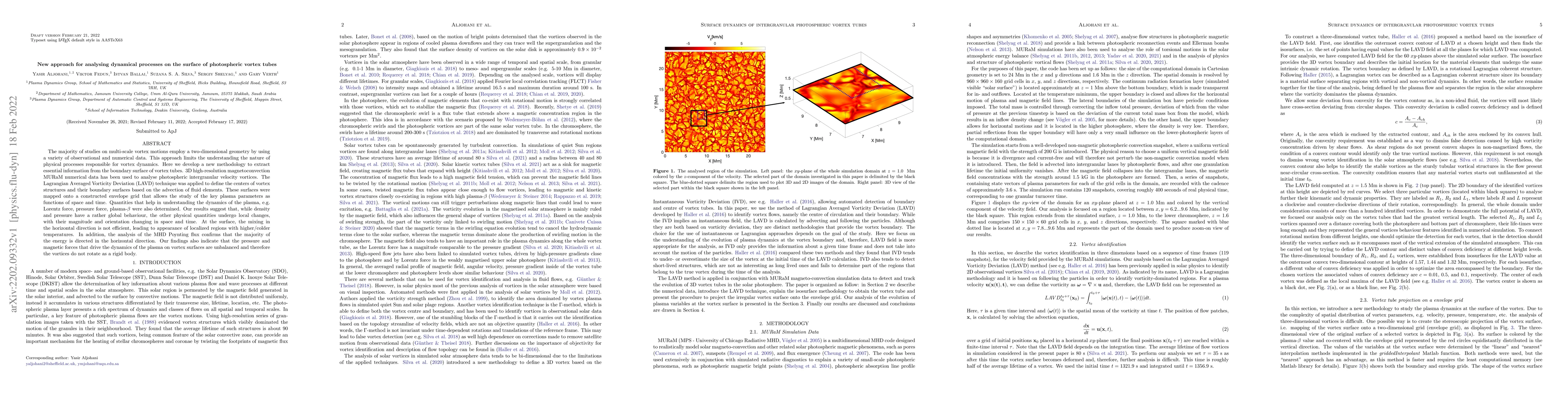Thumbnail for New approach for analysing dynamical processes on the surface of
  photospheric vortex tubes